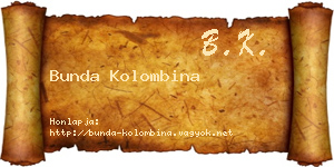 Bunda Kolombina névjegykártya